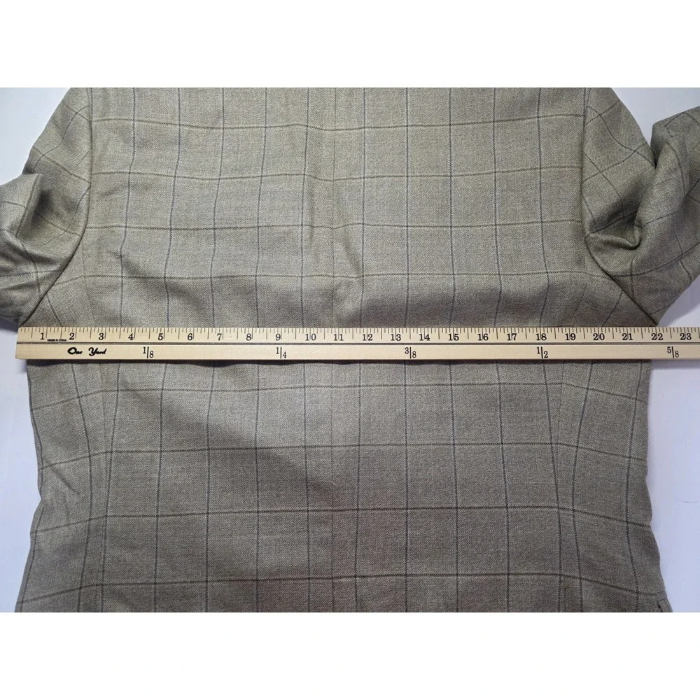 Lauren Ralph Lauren Mens‎ Size 40R Silk Blend Brown Check Blazer